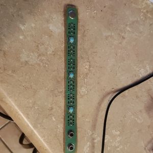 Green leather bracelet from buckle